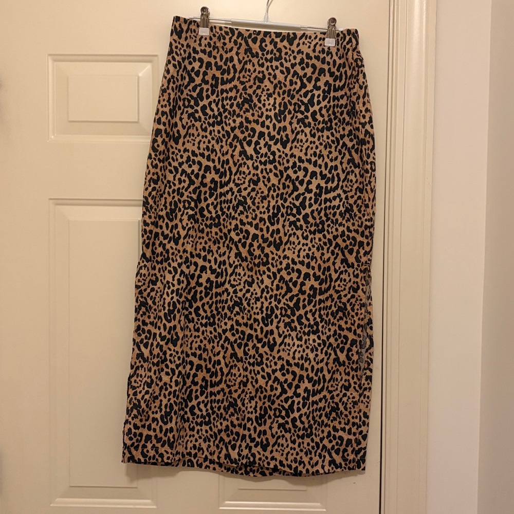 GAP Leopard Linen-Blend Maxi Slip Skirt/NWT/M - Picture 14 of 15